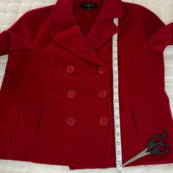 Talbot's Petite Double Faced Wool Swing-Style Blazer Women's 10P | Red | EUC - Picture 10 of 12